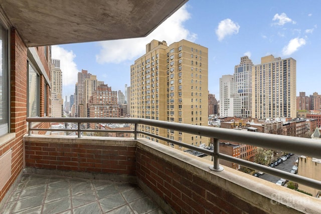 balcony with a city view
