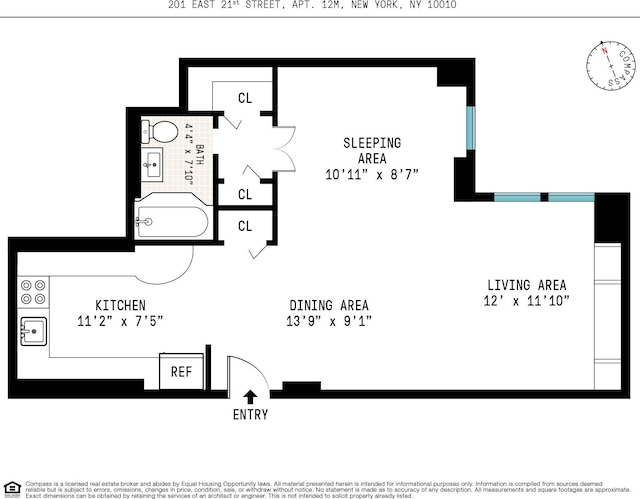 201 E 21st St Unit 12M, New York City, NY 10010 - floor plan / room layout
