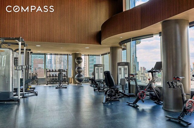 252 E 57th St Unit 60A, New York City, NY 10022 - workout area featuring plenty of natural light