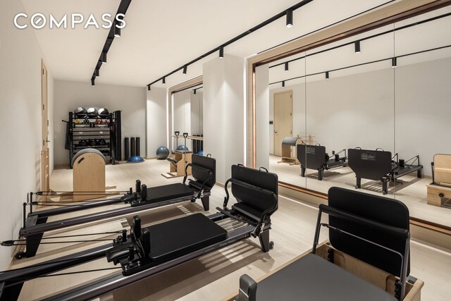 250 W 96th St Unit 21C, New York City, NY 10025 - workout area featuring rail lighting