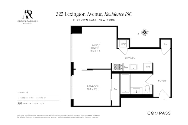 325 Lexington Ave Unit 16C, New York City, NY 10016 - home floor plan