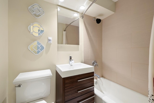 200 E 27th St Unit 2J, New York City, NY 10016 - full bathroom featuring vanity, toilet, and shower / bath combo with shower curtain
