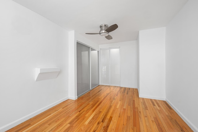 211 Thompson St Unit Lb, New York City, NY 10012 - empty room with baseboards, ceiling fan, and hardwood / wood-style floors