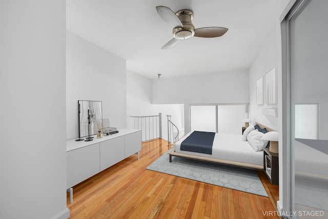 211 Thompson St Unit Lb, New York City, NY 10012 - bedroom featuring light wood-type flooring and ceiling fan