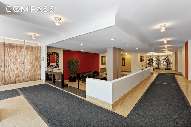 reception area with recessed lighting