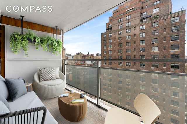balcony with a view of city