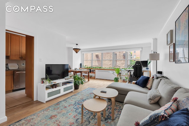 251 E 32nd St Unit 2A, New York City, NY 10016 - living area with light wood-style flooring