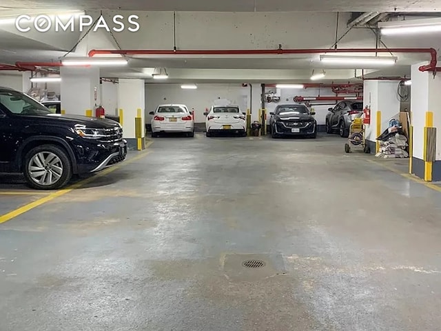 view of parking garage