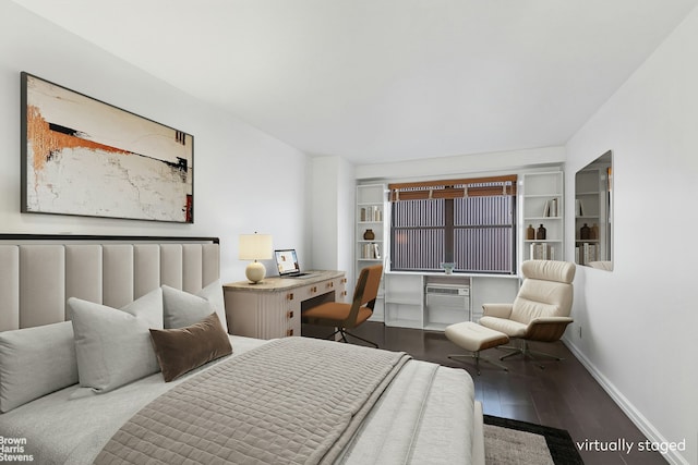 330 3rd Ave Unit 12B, New York City, NY 10010 - bedroom with wood finished floors, an office area, and a wall unit AC