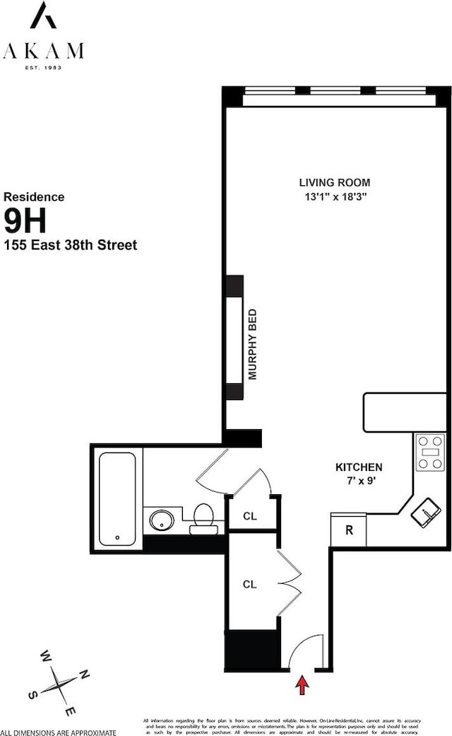 155 E 38th St Unit 9-H, New York City, NY 10016 - property floor plan