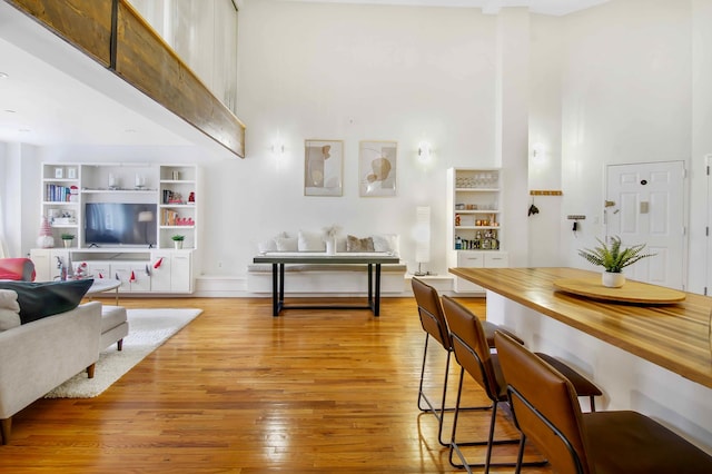 259 21st St Unit 1-C, New York City, NY 11215 - living area featuring a high ceiling and light wood-style flooring