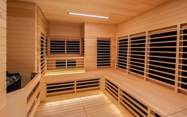 view of sauna