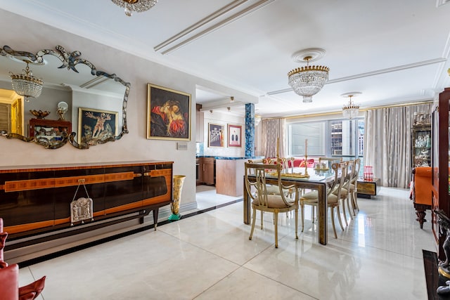 58 W 58th St Unit 30-E, New York City, NY 10019 - tiled dining room with crown molding