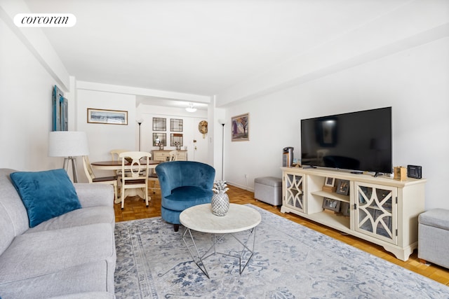 living area with visible vents