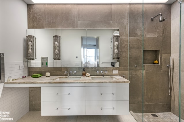 214 Riverside Dr Unit 508/509, New York City, NY 10025 - full bath with a shower stall and double vanity