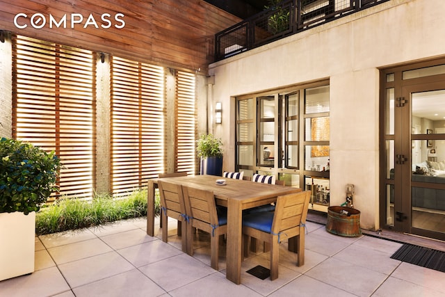 view of tiled dining space