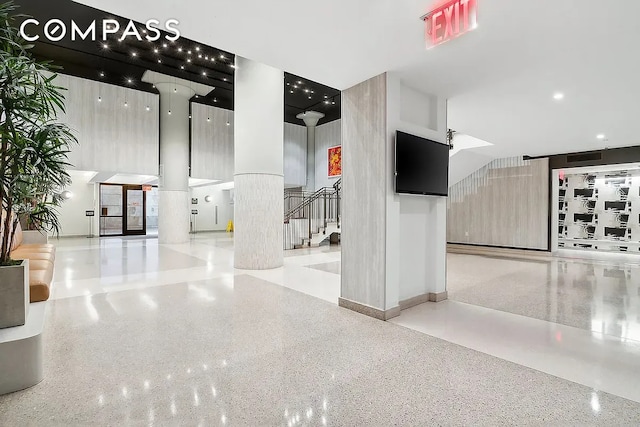 building lobby featuring stairway