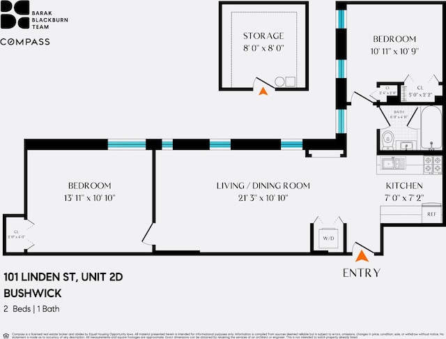 101 Linden St Unit 2D, New York City, NY 11221 - home floor plan