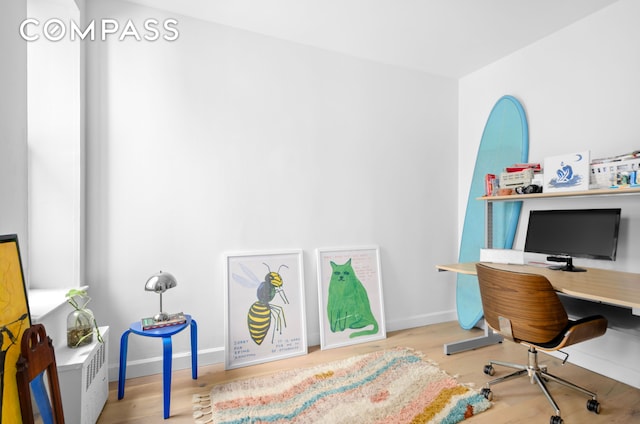 101 Linden St Unit 2D, New York City, NY 11221 - office area with wood finished floors and baseboards