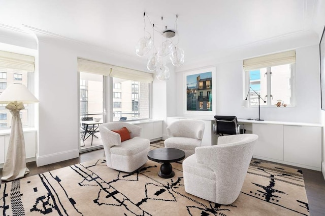 200 E 66th St Unit B1405, New York City, NY 10065 - living area with baseboards and wood finished floors