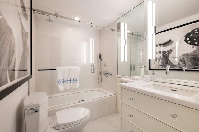 200 E 66th St Unit B1405, New York City, NY 10065 - full bathroom with vanity, combined bath / shower with glass door, and toilet