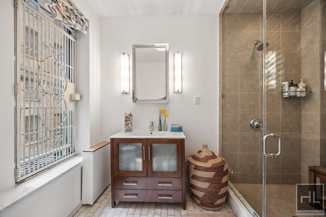 311 W 97th St Unit 3N, New York City, NY 10025 - bathroom featuring a stall shower and vanity