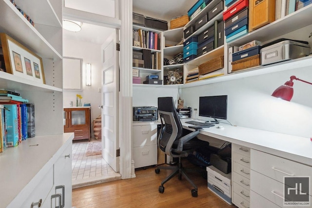 311 W 97th St Unit 3N, New York City, NY 10025 - home office with light wood-style floors and built in desk