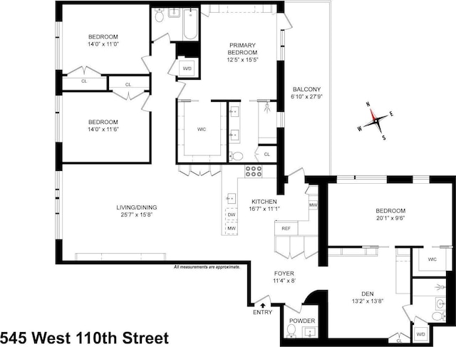 545 W 110th St Unit 6Eg, New York City, NY 10025 - view of room layout