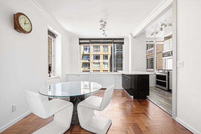2373 Broadway Unit 1905, New York City, NY 10024 - dining space with track lighting and healthy amount of natural light
