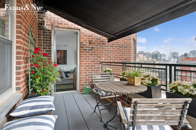 balcony with a view of city
