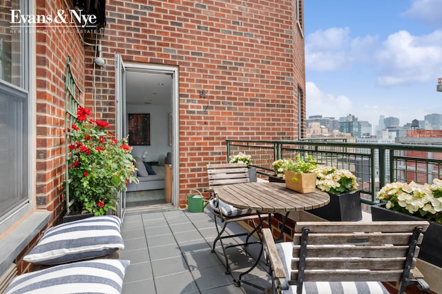 balcony with a view of city