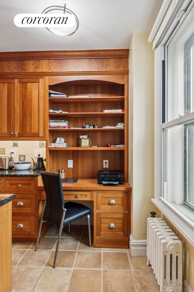 175 W 93rd St Unit 9B, New York City, NY 10025 - office featuring radiator and built in desk