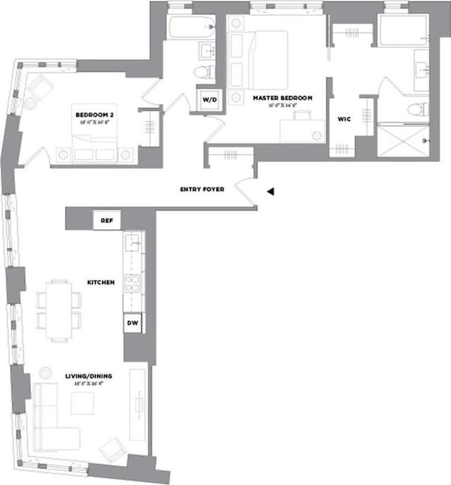 15 William St Unit 23A, New York City, NY 10005 - home floor plan
