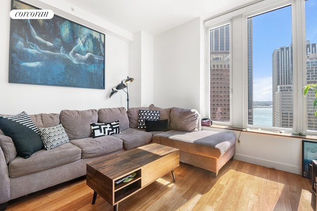 15 William St Unit 23A, New York City, NY 10005 - living room with wood finished floors