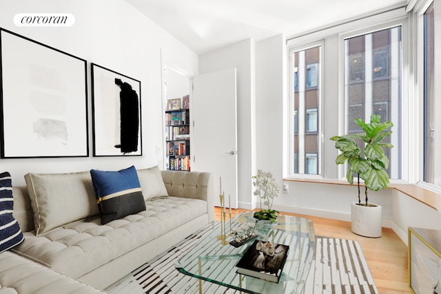15 William St Unit 23A, New York City, NY 10005 - living room with wood finished floors and baseboards