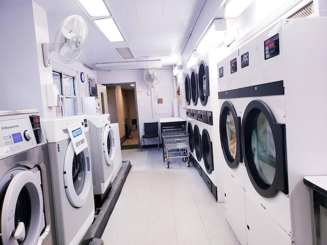609 Columbus Ave Unit 4A, New York City, NY 10024 - shared laundry area featuring stacked washing maching and dryer and washing machine and dryer