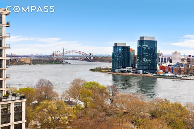 water view with a city view