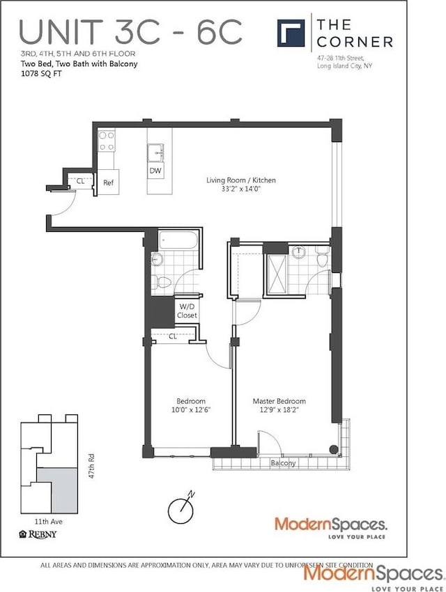 47-28 11th St Unit 6-C, New York City, NY 11101 - floor plan / room layout