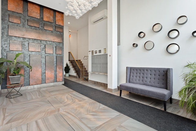 47-28 11th St Unit 6-C, New York City, NY 11101 - lobby with a towering ceiling and stairway