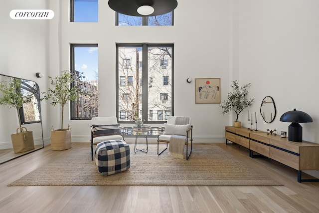 295 12th St Unit 2, New York City, NY 11215 - sitting room with a high ceiling, plenty of natural light, and wood finished floors