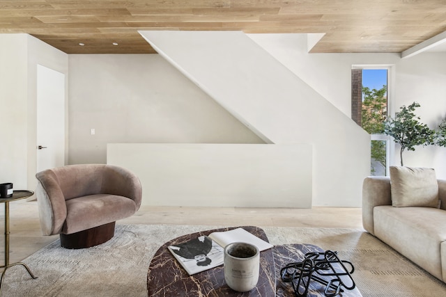432 Fenimore St, New York City, NY 11225 - living area featuring wooden ceiling and wood finished floors