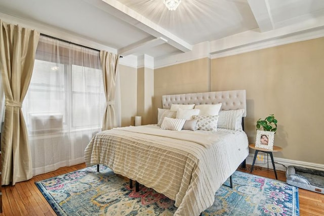 225 E 79th St Unit 8-B, New York City, NY 10075 - bedroom featuring hardwood / wood-style flooring and beam ceiling