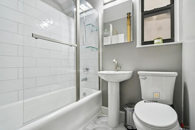225 E 79th St Unit 8-B, New York City, NY 10075 - bathroom with marble finish floors and washtub / shower combination