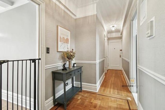 225 E 79th St Unit 8-B, New York City, NY 10075 - corridor with crown molding and baseboards