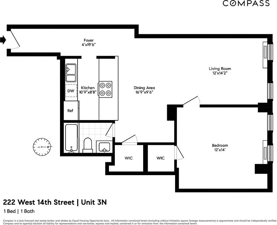 222 W 14th St Unit 3N, New York City, NY 10011 - view of floor plan / room layout