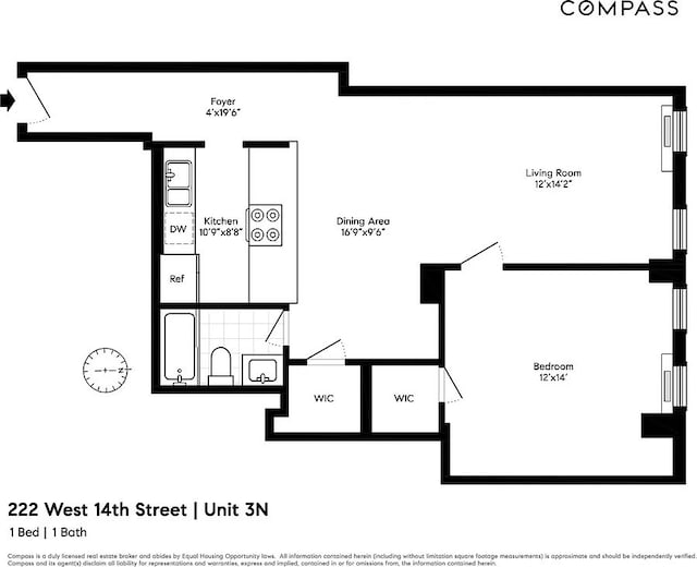 222 W 14th St Unit 3N, New York City, NY 10011 - view of floor plan / room layout