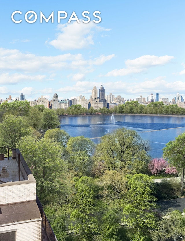 property view of water with a city view