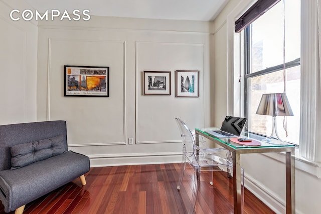 411 W 44th St Unit 13, New York City, NY 10036 - home office featuring dark wood-type flooring