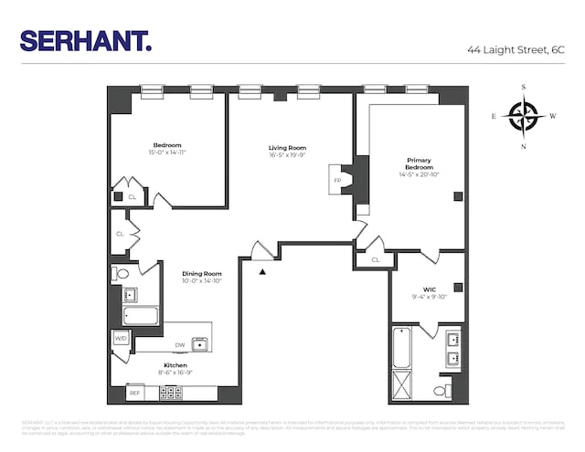 44 Laight St Unit 6C, New York City, NY 10013 - view of floor plan / room layout