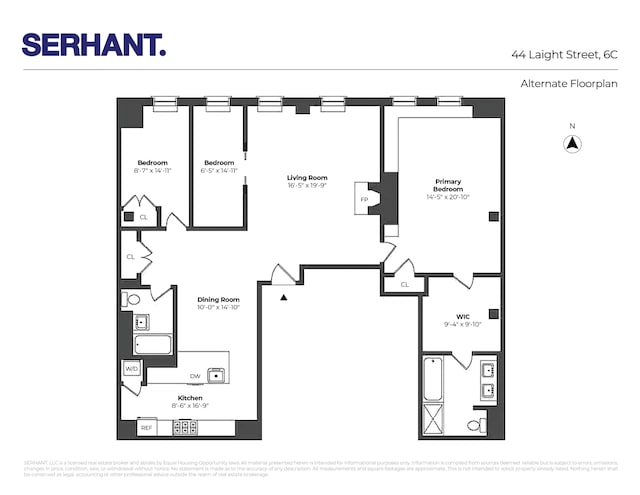 44 Laight St Unit 6C, New York City, NY 10013 - view of home floor plan